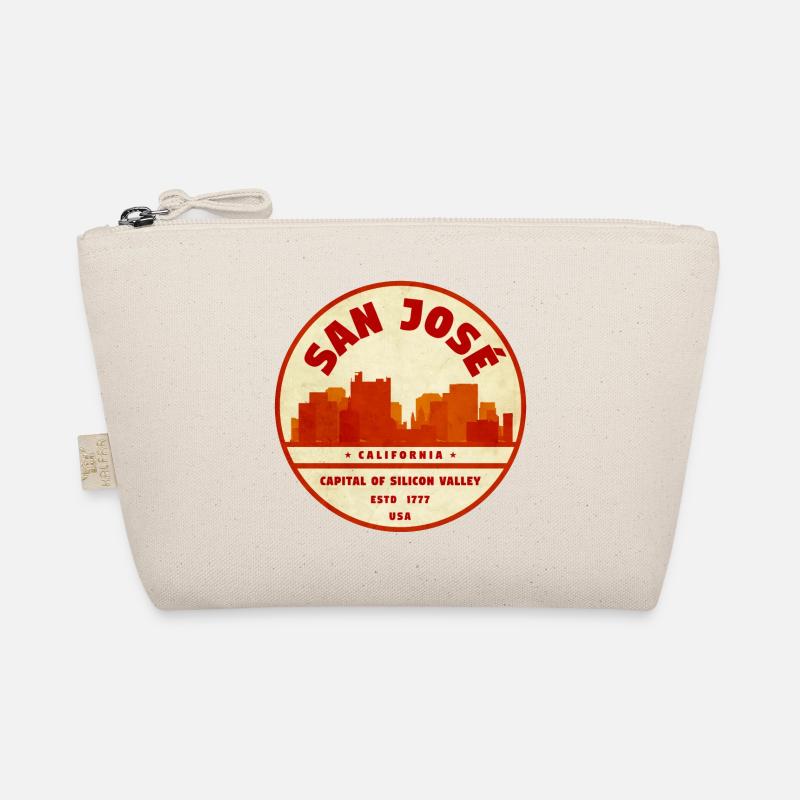 SanJose Skyline Vintage Abzeichen Bio-Täschchen