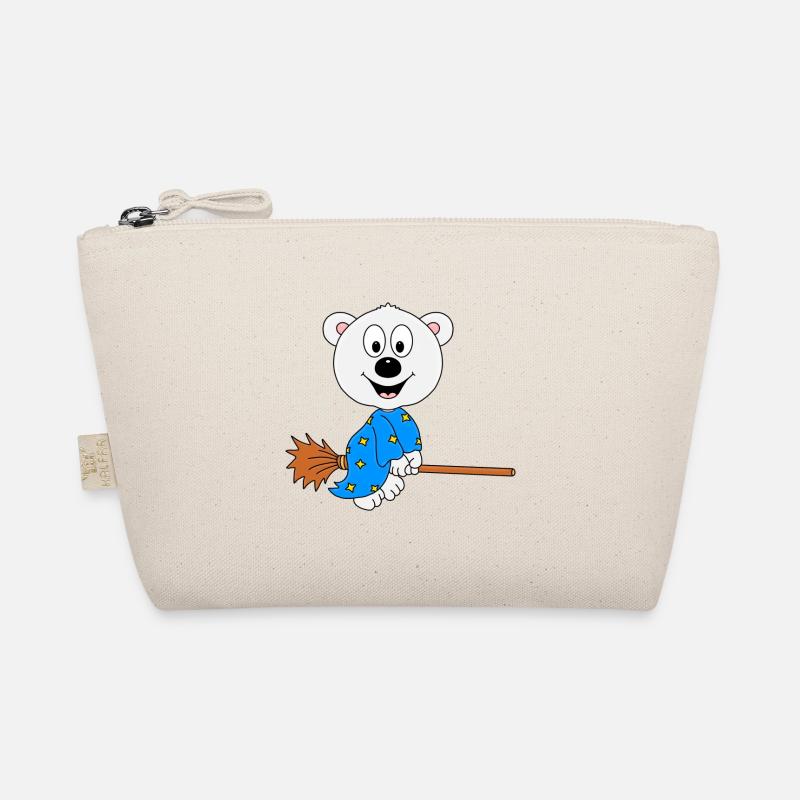 HEXE - EISBÄR - HEXENBESEN - HALLOWEEN - TIER Bio-Täschchen