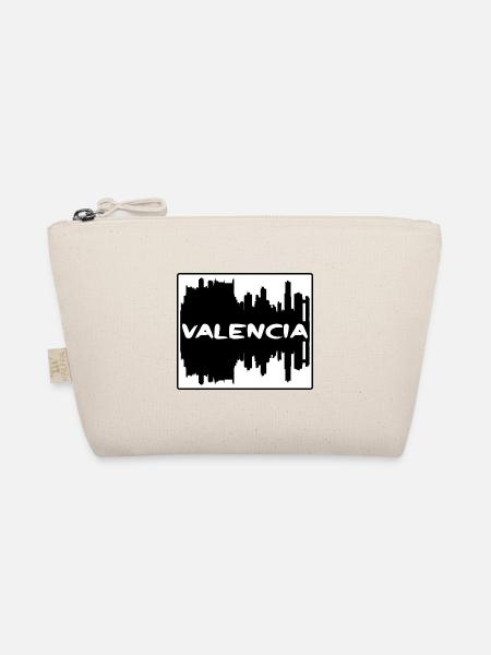 Valencia Spain Skyline Silhouette Travel Souvenir - Organic Pouch - nature - Front