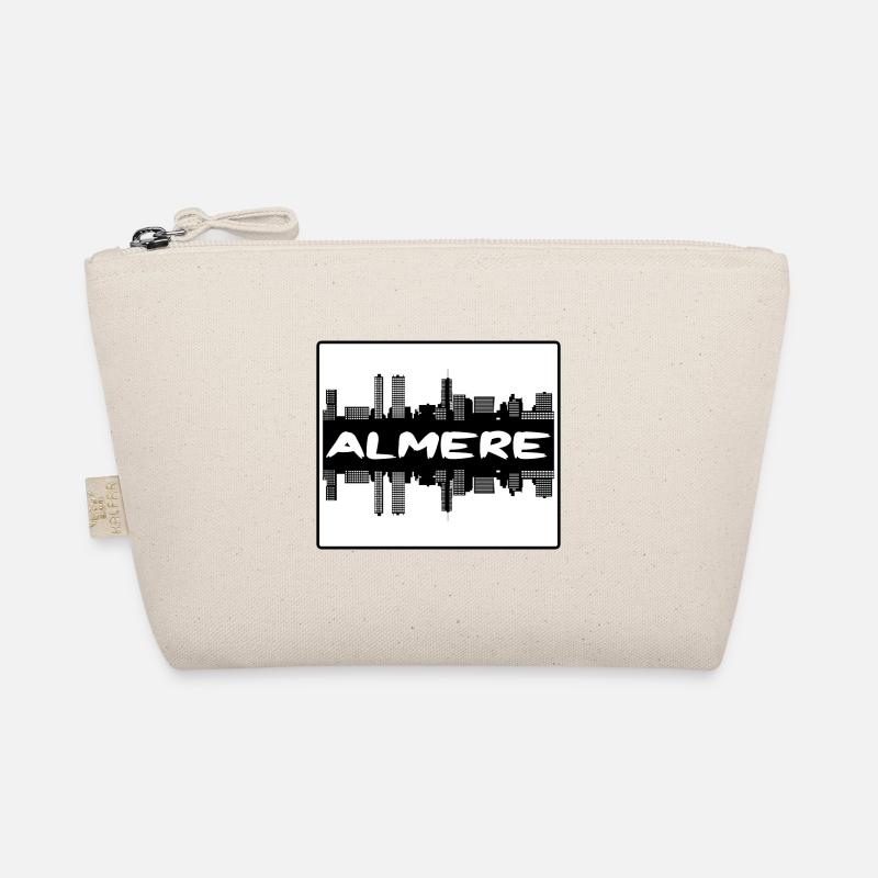 Almere Niederlande Skyline Silhouette Travel Souve - Bio-Täschchen - Natur