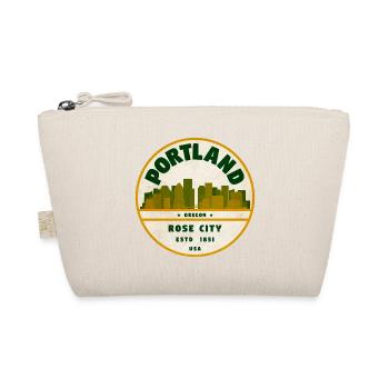 Portland Rose City Vintage Badge - Organic Pouch - nature - Front