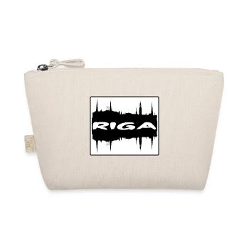 Riga Latvia Skyline Silhouette Travel Souvenir - Organic Pouch - nature - Front