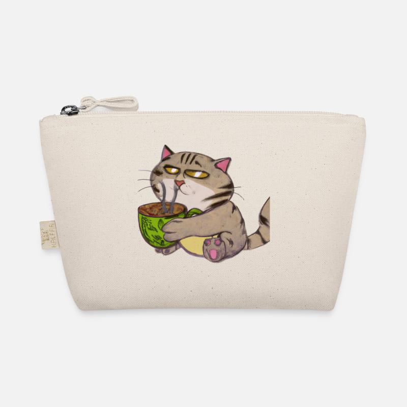 Le chat boit un café - Trousse biologique - nature