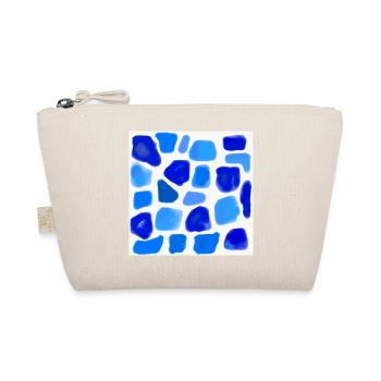 BlueWatercolor –Blue Sea - mosaic stones - Organic Pouch - nature - Front