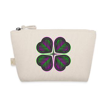Four-leaf clover of hearts - 2 - Organic Pouch - nature - Front