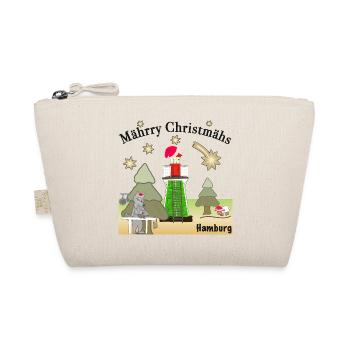 Weihnachten Hamburg Leuchtturm Bunthaus,Wolf - Bio-Täschchen - Natur - Vorne