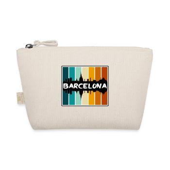 Barcelona Spanien Skyline Silhouette Reise Souvenir - Bio-Täschchen - Natur - Vorne