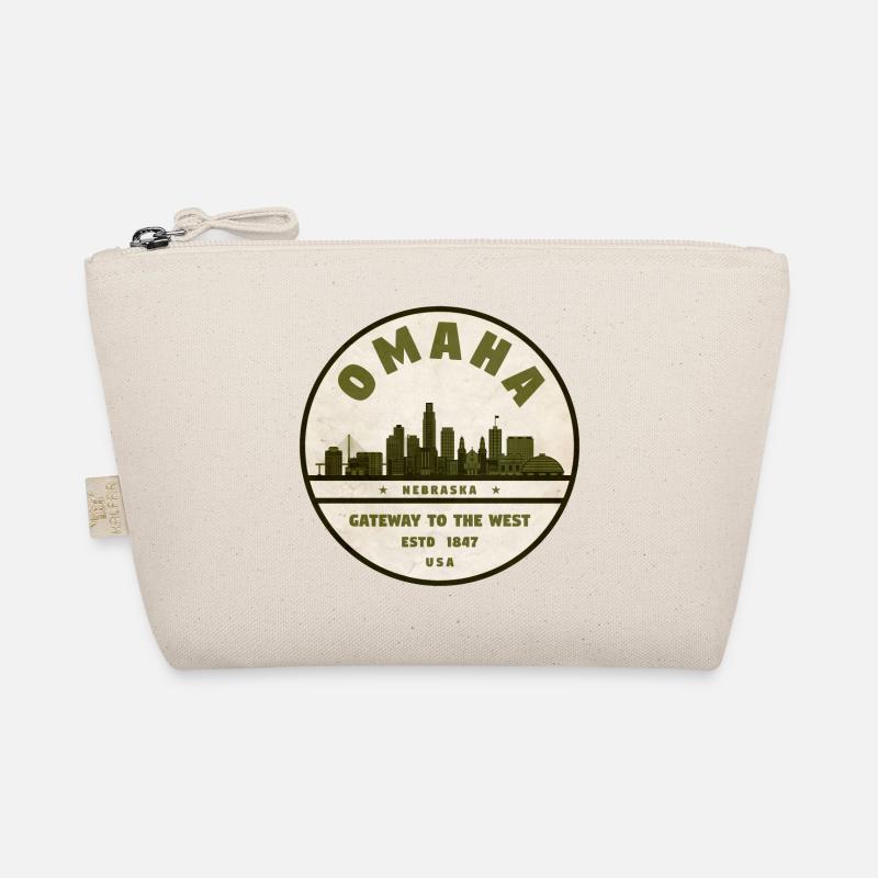 Omaha Skyline Vintage Abzeichen Bio-Täschchen
