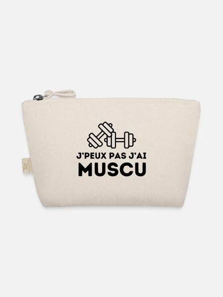 J'peux pas j'ai muscu - tshirt, sweat, pull - Trousse biologique - nature - Devant