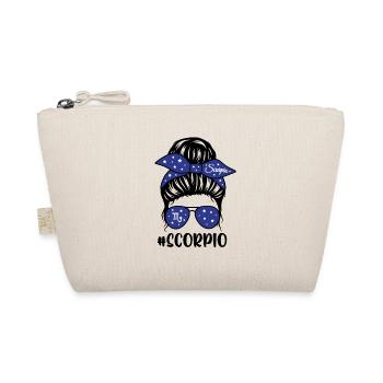 Scorpio Zodiac Sign Messy Bun Girl - Organic Pouch - nature - Front