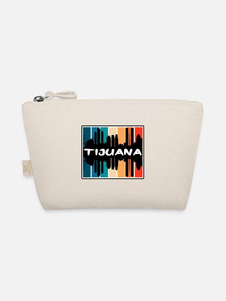 Tijuana Mexico Skyline Silhouette Travel Souvenir - Organic Pouch - nature - Front