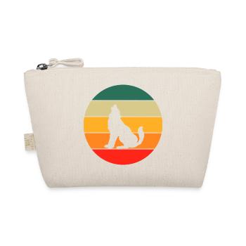 Forest Animal Predator Gift Retro Howling Wolf - Organic Pouch - nature - Front