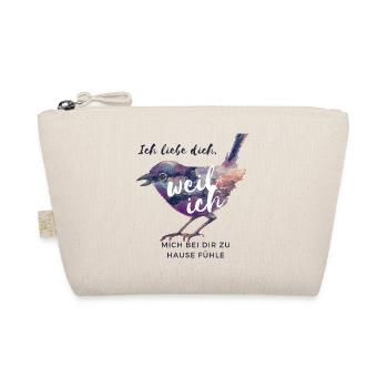 Ich fühle mich bei dir zu Hause, ich liebe dich - Bio-Täschchen - Natur - Vorne