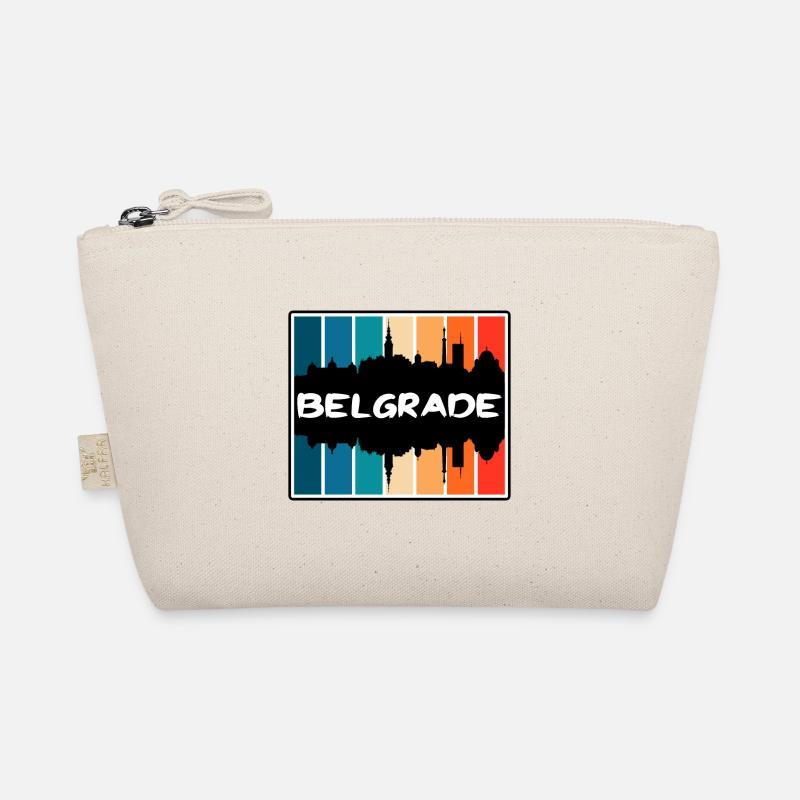 Belgrad Serbien Skyline Silhouette Reise Souvenir Bio-Täschchen