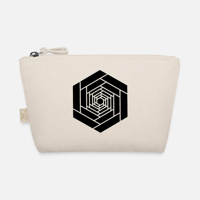 Infinite hexagon black flower Organic Pouch