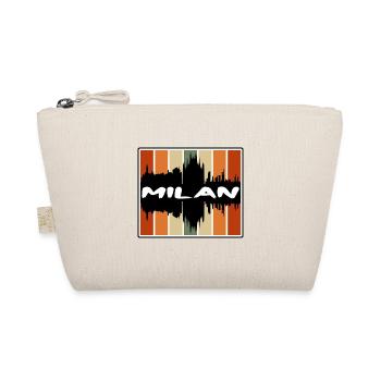 Milan Italy Skyline Silhouette Travel Souvenir - Organic Pouch - nature - Front