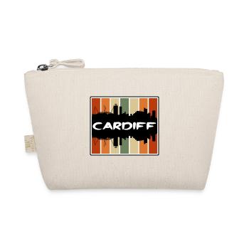 Cardiff Wales Skyline Silhouette Travel Souvenir - Organic Pouch - nature - Front