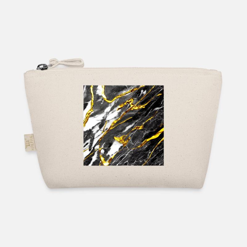 Marmor Optik Schwarz Gold Bio-Täschchen