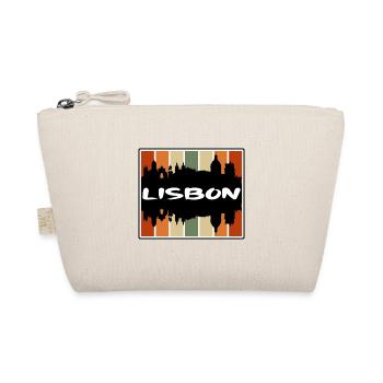 Lisbon Portugal Skyline Silhouette Travel Souvenir - Organic Pouch - nature - Front