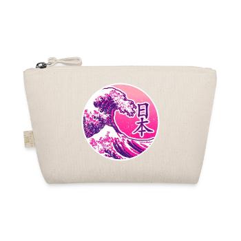 Japan in Kanji | Pink mit Welle - Bio-Täschchen - Natur - Vorne