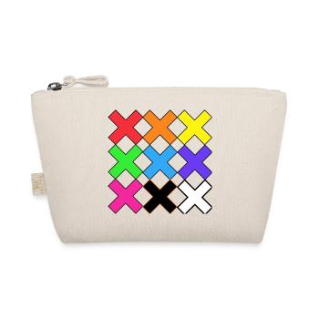Bunte X Muster auf Schwarz Farben X - Bio-Täschchen - Natur - Vorne