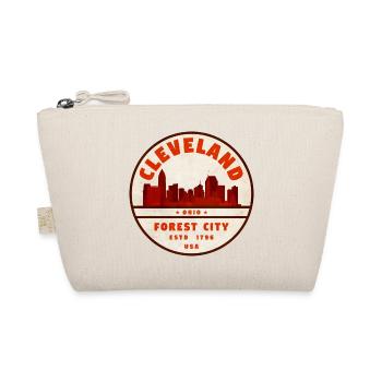 Cleveland Skyline Vintage Abzeichen - Bio-Täschchen - Natur - Vorne