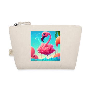Flamingo Cartoon - Bio-Täschchen - Natur - Vorne