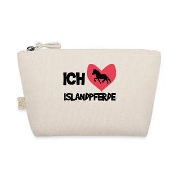 Herz Ich Liebe Pferde Statement Islandpferde - Bio-Täschchen - Natur - Vorne