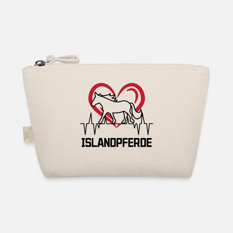 Pferdeliebe Herz Islandpferde Pferde Hengst - Bio-Täschchen - Natur