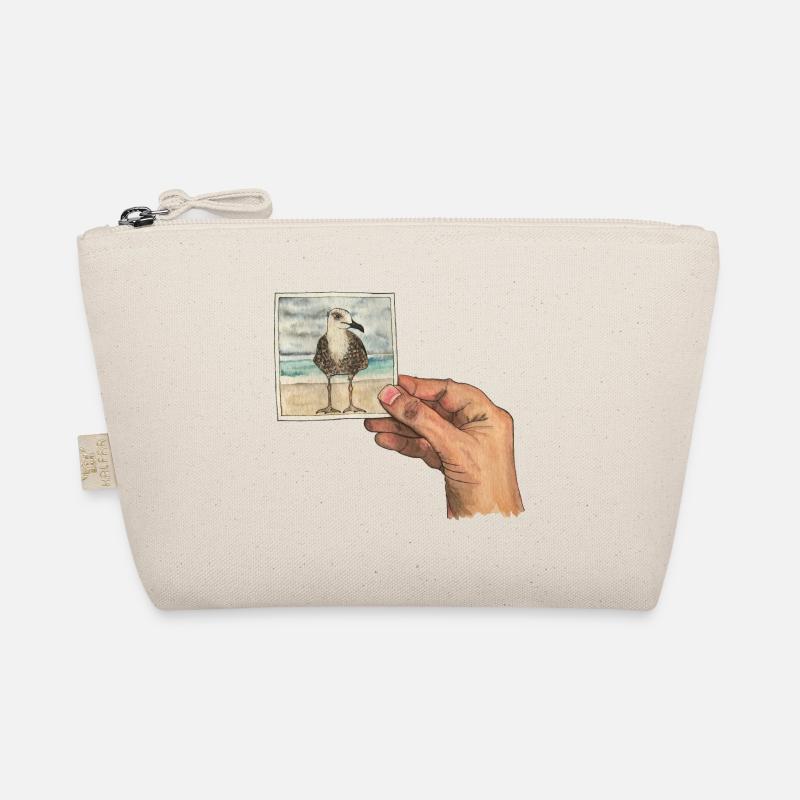 Hand with photo of a seagull Organic Pouch