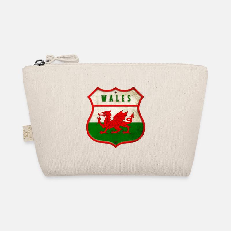 Wales Wappen Flaggen Design - Bio-Täschchen - Natur