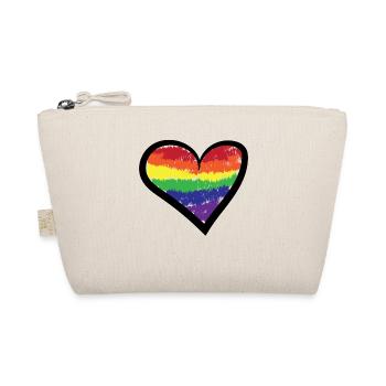 Rainbow Heart Bisexual Lgbt Sexuality Gay - Organic Pouch - nature - Front