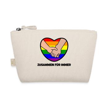 Homo Lgbt Herz Beziehung Regenbogen Statement - Bio-Täschchen - Natur - Vorne