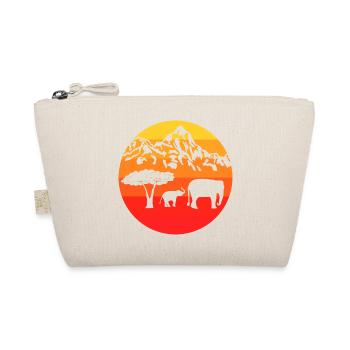 Afrika Tier Elefanten Geschenk Retro Elefant - Bio-Täschchen - Natur - Vorne