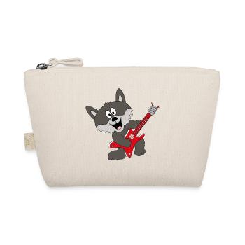 WOLF - GITARRE - MUSIK - LIEBE - LOVE - TIERISCH - Bio-Täschchen - Natur - Vorne
