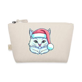 Chat mignon portant un chapeau de Père Noël - Trousse biologique - nature - Devant