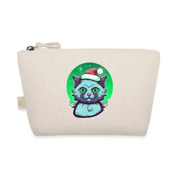 Stunning kitten wearing Santa Claus hat - Organic Pouch - nature - Front