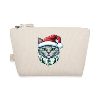 Gorgeous kitten wearing Santa hat - Organic Pouch - nature - Front