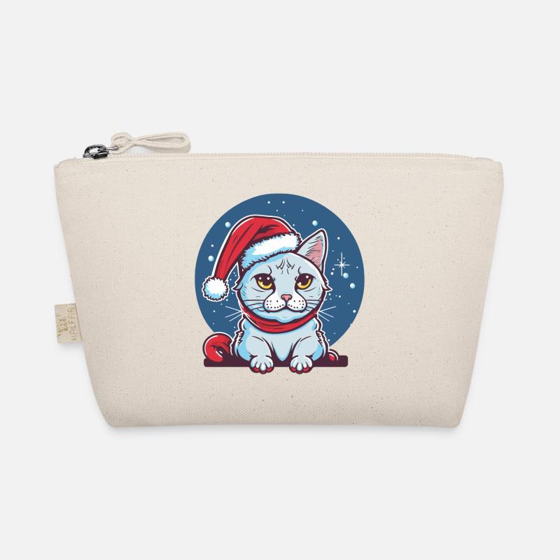 Schönes Winterkatzendesign, das ideale Weihnachtsgeschenk Bio-Täschchen