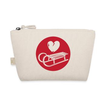 Coeur Luge Symbole Toboggan Neige Sports d’hiver - Trousse biologique - nature - Devant