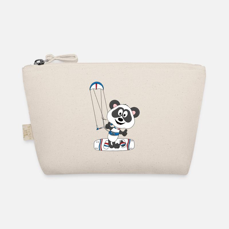 PANDA - KITESURFER - KITEN - KITE - KITESURFEN - Bio-Täschchen - Natur