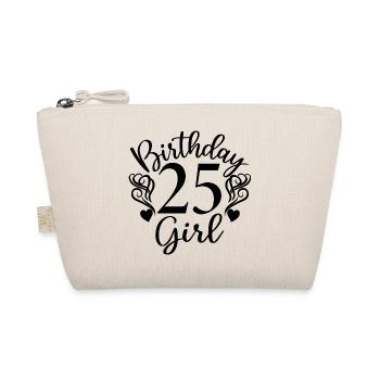 25. Geburtstag Frauen Ihr Geburtstagskind 25 Jahre alt - Bio-Täschchen - Natur - Vorne