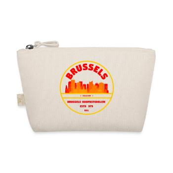 Brüssel Skyline Retro Wappen - Bio-Täschchen - Natur - Vorne