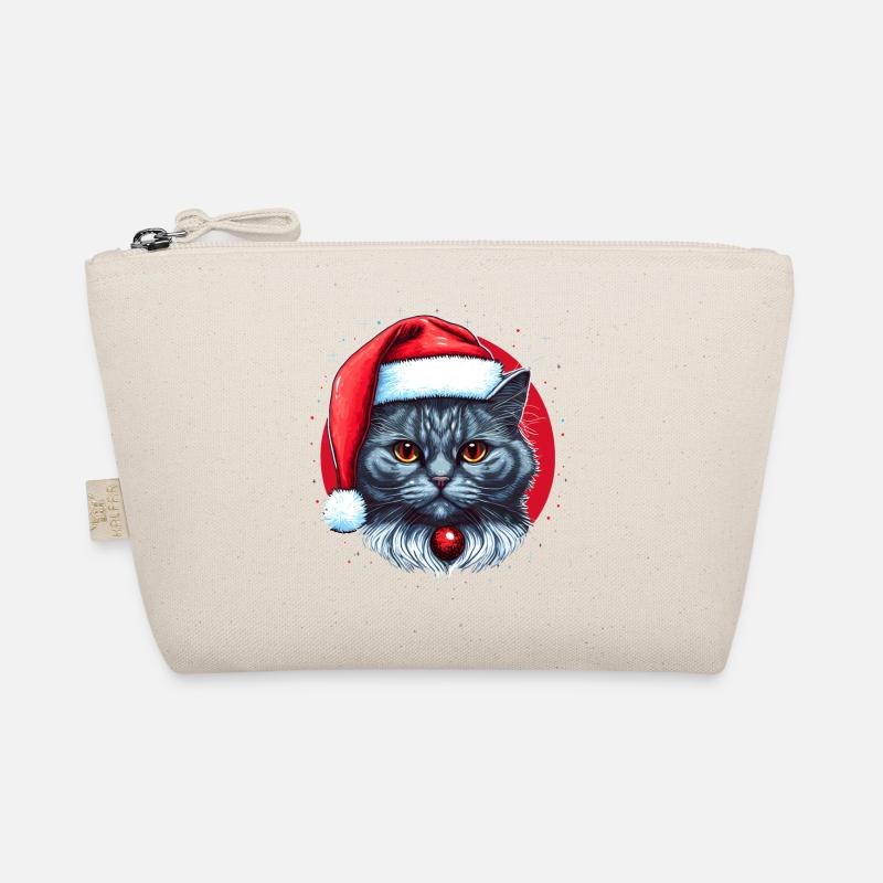 Stunning Xmas cat drawing, a great Xmas present Organic Pouch