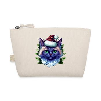 Adorable chat portant un chapeau de Noël - Trousse biologique - nature - Devant
