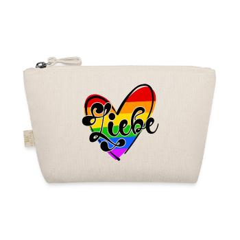 Lgbt Regenbogen Herz Bisexuell Liebe Spruch Stolz - Bio-Täschchen - Natur - Vorne