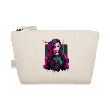 Trendy Drawing Of A Futuristic Girl - Organic Pouch - nature - Front