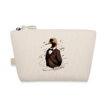 Funny Duck in a Suit - Organic Pouch - nature - Front