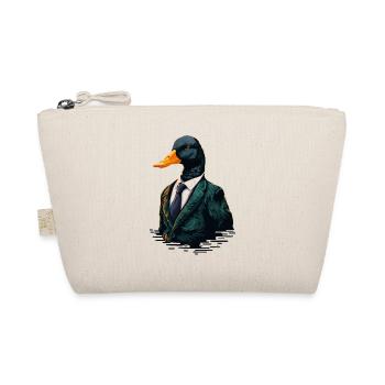 Cool Duck in formal Clothes - Organic Pouch - nature - Front