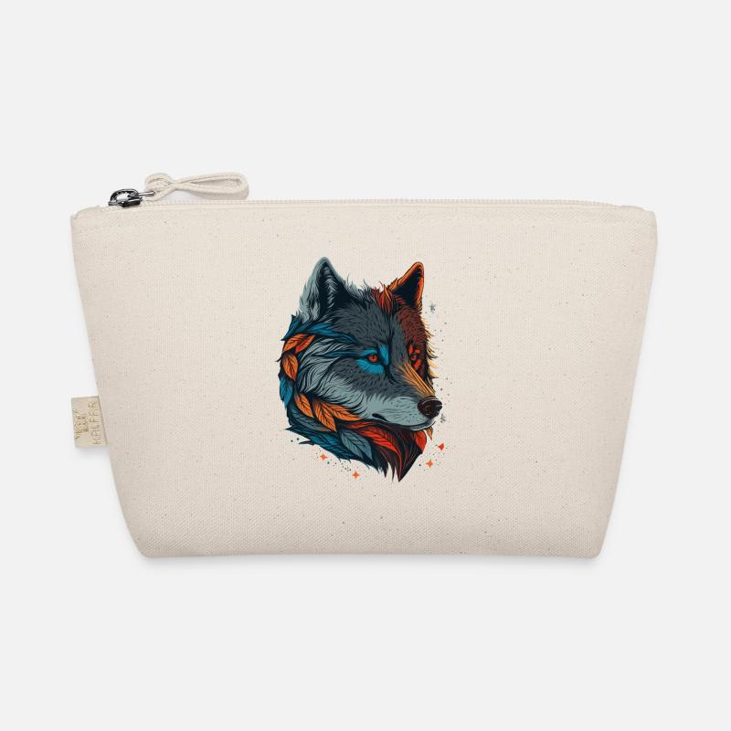 Cooles digitales Gemälde eines Wolfes Bio-Täschchen